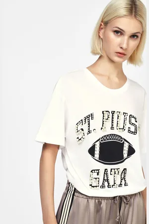 Dixie Camiseta con estampado juguetón y tachuelas