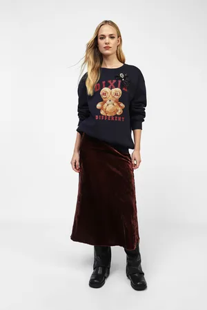 Dixie Falda midi efecto terciopelo
