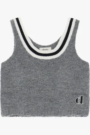 Dixie Top cropped de punto con logo