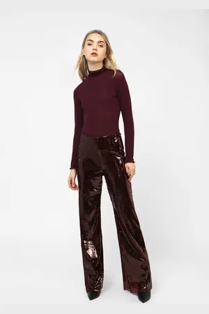 Dixie Pantalones palazzo cintura alta de lentejuelas