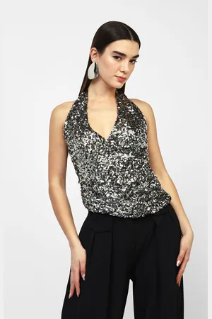 Dixie Top halter sin mangas con lentejuelas