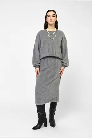 Dixie Falda midi efecto felpa