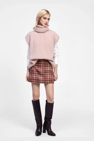 Dixie Falda corta estampada a cuadros