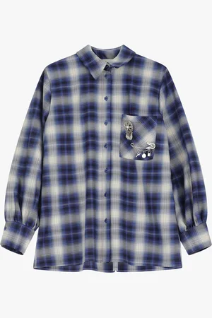 Dixie Camisa a cuadros con bolsillo y broche