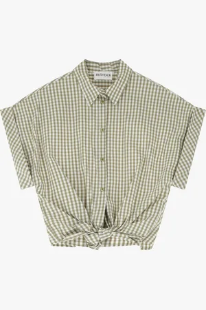 Dixie Camisa de cuadros con lazo frontal