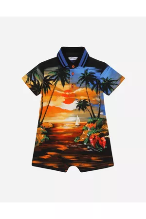 Dolce & Gabbana Niños Conjuntos de ropa - Mono De Piqué Con Estampado Hawaii - Hombre Set Regalo Y Body 0/3 Months
