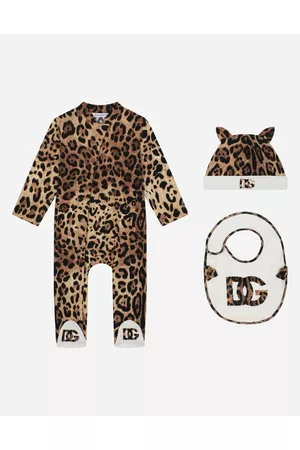 Dolce & Gabbana Niños Conjuntos de ropa - Set De Regalo De 3 Piezas En Punto Con Estampado De Leopardo - Hombre Set Regalo Y Body 0/3 Months