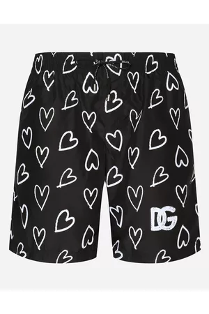 Dolce & Gabbana Hombre Shorts de baño - Bañador Bóxer Medio Con Estampado Dg Corazones - Hombre Moda Baño 3