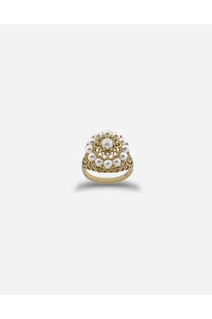 Dolce & Gabbana Romance Ring In Yellow Gold And Pearls - Mujer Anillos Dorado 48