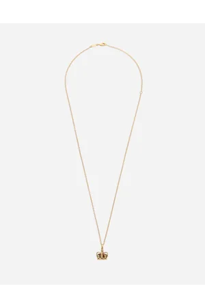 Dolce & Gabbana Crown Yellow Gold Pendant With Iron Eye - Hombre Collares Dorado Onesize