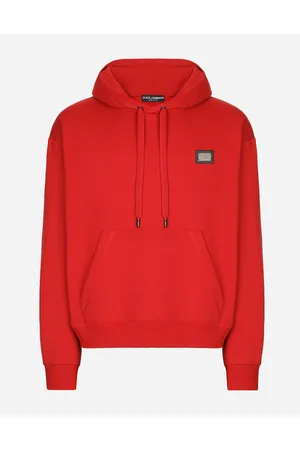 Dolce & Gabbana Sweat-shirt En Jersey Avec Capuche Et Plaquette À Logo - Hombre Sudaderas Rojo Algod�n 44