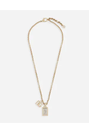 Dolce & Gabbana Collar De Cadena Con Placa Y Logotipo Dg - Mujer Bisutería Dorado Metal Onesize