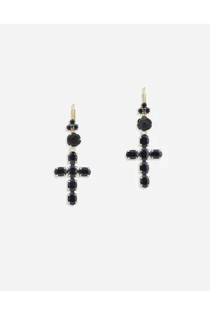 Dolce & Gabbana Pendientes Family De Amarillo Con Zafiros Negros - Mujer Pendientes Dorado Metal Onesize