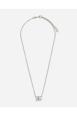 Dolce & Gabbana Collar De Cadena Fina Con Logotipo Dg - Mujer Bisutería Plateado Metal Onesize