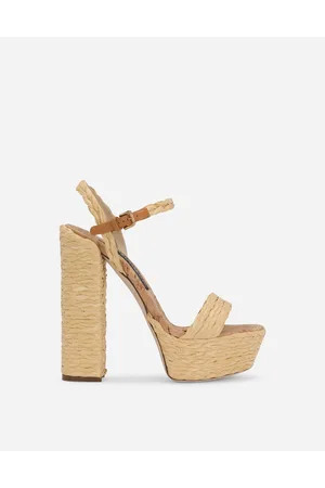 Dolce & Gabbana Sandalia De Plataforma En Rafia Trenzada - Mujer Sandalias Y Cuñas 40.5