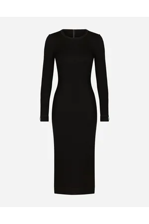 Dolce & Gabbana Vestido Longuette De Punto Con Detalles Del Logotipo Dg - Mujer Vestidos Viscosa 38