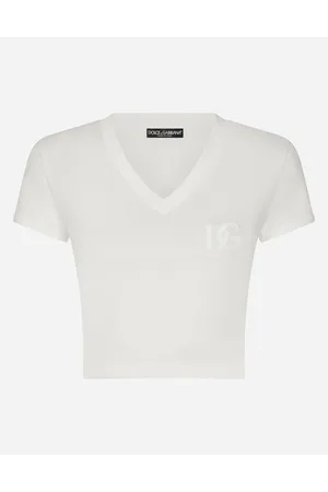 Dolce & Gabbana Camiseta De Manga Corta Con Logotipo Dg - Mujer Camisetas Y Sudaderas Algod�n 38
