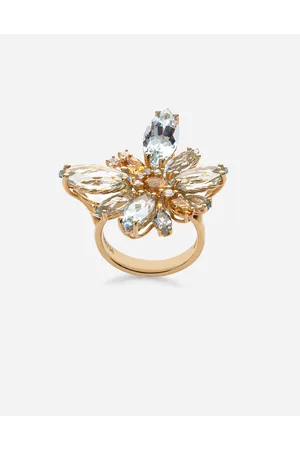 Dolce & Gabbana Anillo Spring De Amarillo 18 Kt Con Mariposa Aguamarina - Mujer Anillos Dorado 46
