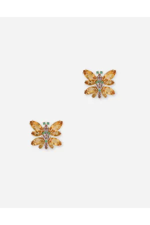 Dolce & Gabbana Pendientes Spring De Amarillo 18 Kt Con Mariposas Citrino - Mujer Pendientes Dorado Onesize