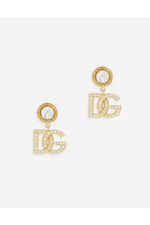Dolce & Gabbana Earrings With Rhinestones And Dg Logo - Mujer Bisutería Metal Onesize