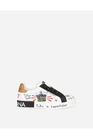 Dolce & Gabbana Calfskin Portofino Dg King Sneakers - Hombre Zapatos (24-38) Blanco Piel 27