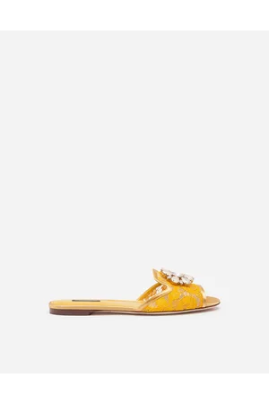 Dolce & Gabbana Sandalias De Pala De Encaje Con Cristales - Mujer Palas Encaje 35.5