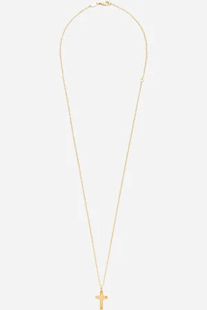 Dolce & Gabbana Cross Pendant On Yellow Gold Chain - Hombre Collares Dorado Metal Onesize