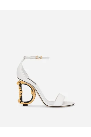 Dolce & Gabbana Nappa Leather Sandals With Baroque Dg Detail - Mujer Sandalias Y Cuñas Piel 36