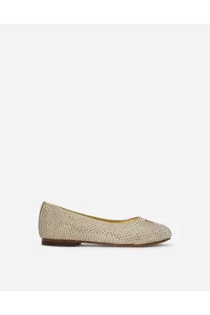 Dolce & Gabbana Bailarina De Raso Y Termostrass Logotipo Dg - Mujer Zapatos (24-38) 24