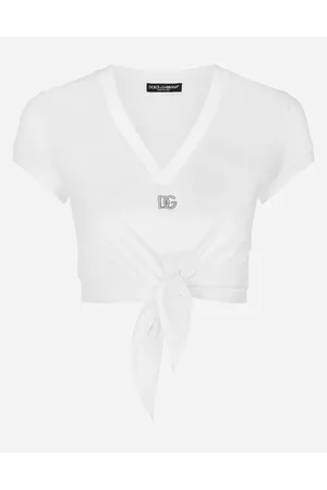 Dolce & Gabbana Camiseta De Punto Con Nudo Y Logotipo Dg - Mujer Camisetas Y Sudaderas Algod�n 50