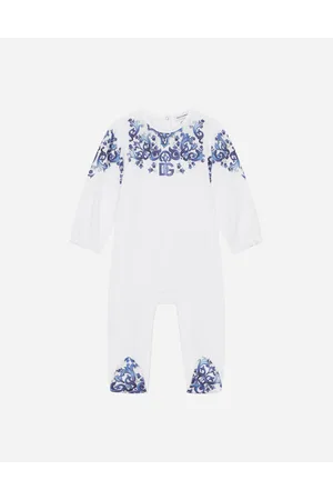 Dolce & Gabbana Conjunto De Regalo De 3 Piezas En Punto Con Estampado De Mayólica - Mujer Set Regalo Y Body Azul 0/3 Months
