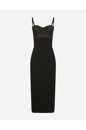 Dolce & Gabbana Vestido Longuette De Punto Y Raso - Mujer Vestidos Viscosa 36