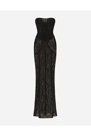 Dolce & Gabbana Vestido Largo Con Corsé De Encaje - Mujer Vestidos Encaje 46