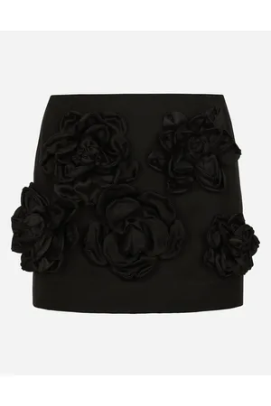 Dolce & Gabbana Falda Corta De Otomán Con Aplicación De Flores - Mujer Faldas Algod�n 36