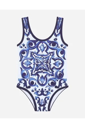 Dolce & Gabbana Bañador Con Estampado De Mayólica - Mujer Moda Baño Azul Tela 5 Years