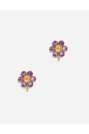 Dolce & Gabbana Pendientes Spring De Amarillo 18 Kt Con Flores Amatista - Mujer Pendientes Dorado Onesize