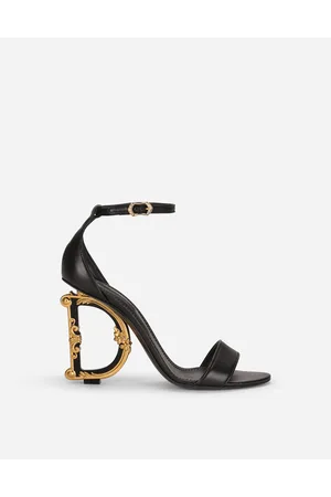 Dolce & Gabbana Nappa Leather Sandals With Baroque Dg Detail - Mujer Sandalias Y Cuñas Piel 35