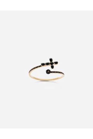 Dolce & Gabbana Pulsera Family En Amarillo Con Cruz Y Zafiros Negros - Mujer Pulseras Dorado S