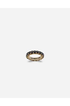 Dolce & Gabbana Anillo Family De Amarillo Con Zafiros Negros - Mujer Anillos Dorado 46