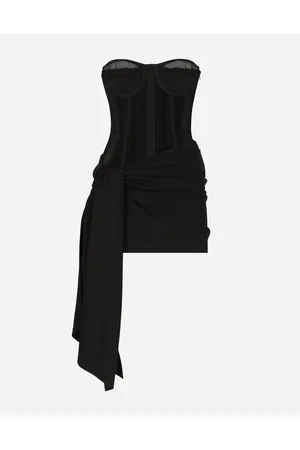 Dolce & Gabbana Vestido Corto Con Detalle De Corsé De Punto Milano - Mujer Vestidos Viscosa 46