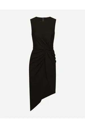 Dolce & Gabbana Vestido Longuette De Punto Milano Con Drapeado - Mujer Vestidos Viscosa 36