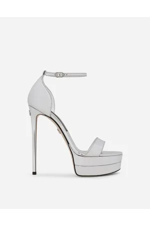 Dolce & Gabbana Sandalia De Plataforma En Piel De Becerro Con Efecto Espejo - Mujer Sandalias Y Cuñas Piel 39