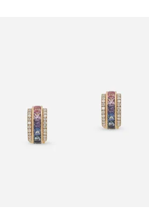 Dolce & Gabbana Pendientes Rainbow En Oro Amarillo De 18 Kt Con Zafiros Multicolores Y Diamantes - Hombre Pendientes Onesize