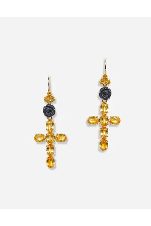 Dolce & Gabbana Family Yellow Gold Earrings With Yellow Sapphires - Mujer Pendientes Dorado Onesize