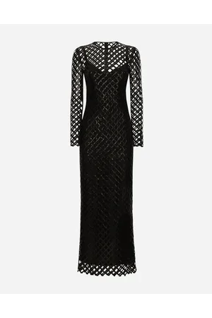 Dolce & Gabbana Vestido Largo De Red Bordada Con Lentejuelas - Mujer Vestidos Tela 36