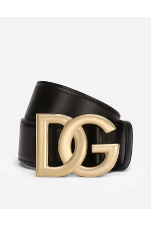 Dolce & Gabbana Cintura Logata - Mujer Cinturones Negro Piel 65