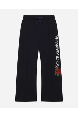 Dolce & Gabbana Pantalón De Chándal En Punto Con Estampado De Logotipo Y Rosas - Mujer Pantalones Y Faldas Algod�n 2 Years