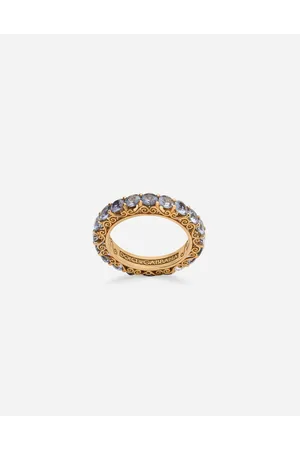 Dolce & Gabbana Heritage Band Ring In Yellow 18kt Gold With Light Blue Sapphires - Mujer Anillos Dorado Dorado 46