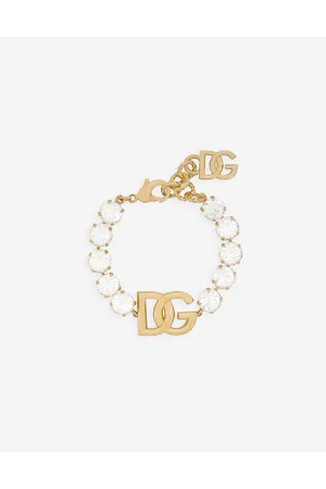 Dolce & Gabbana Bracelet With Rhinestones And Dg Logo - Mujer Bisutería Metal Onesize
