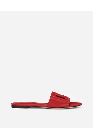 Dolce & Gabbana Sandalia En Piel De Becerro Con Logotipo Dg - Mujer Palas Piel 36